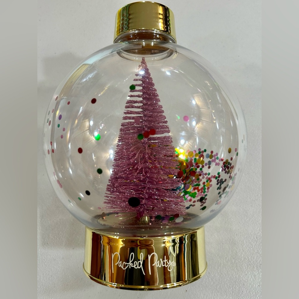 Packed Party Christmas Tree Snow Globe with Confetti